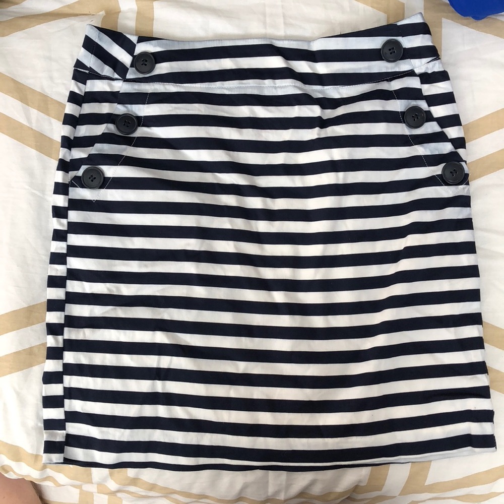 Navy and White striped skirt!